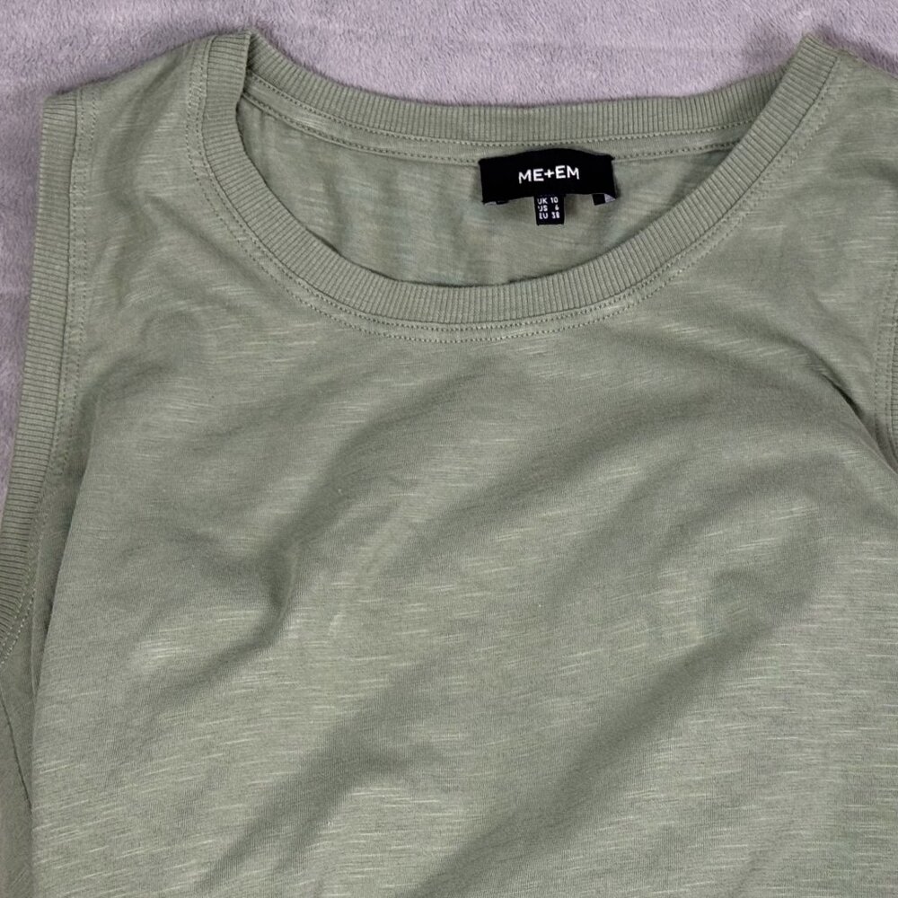 ME+EM Sage Green Jersey Cotton Tiered Dress - Picture 4 of 6